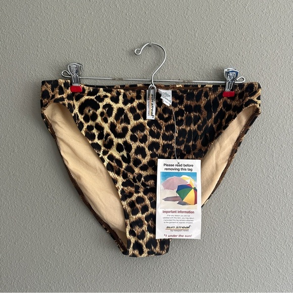 NWT Vintage Sun Streak Leapord High Leg Swim Bottoms - Picture 1 of 9